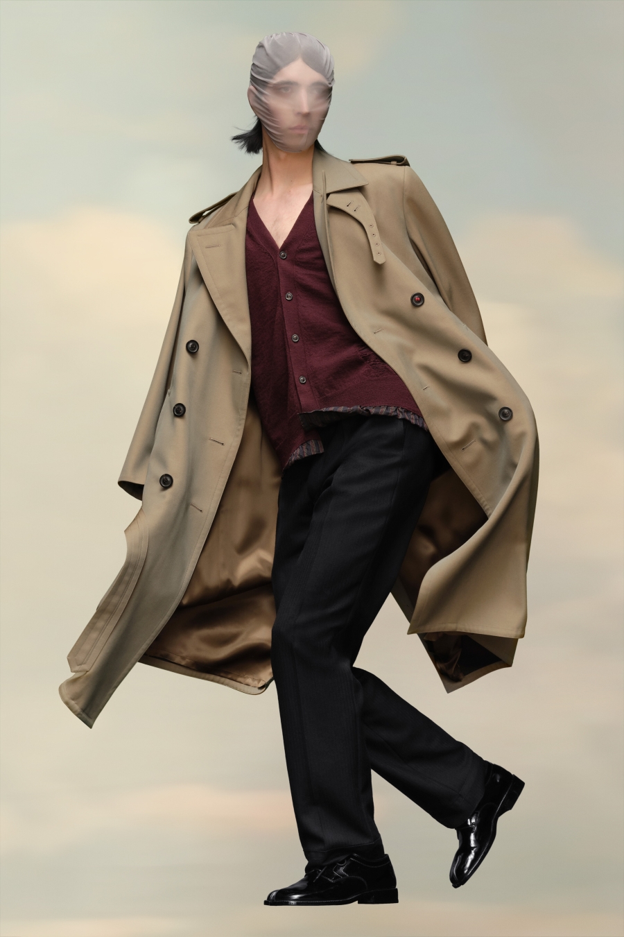 Abrigos Maison Margiela Belted Trench Hombre Marrom | 174853TUS