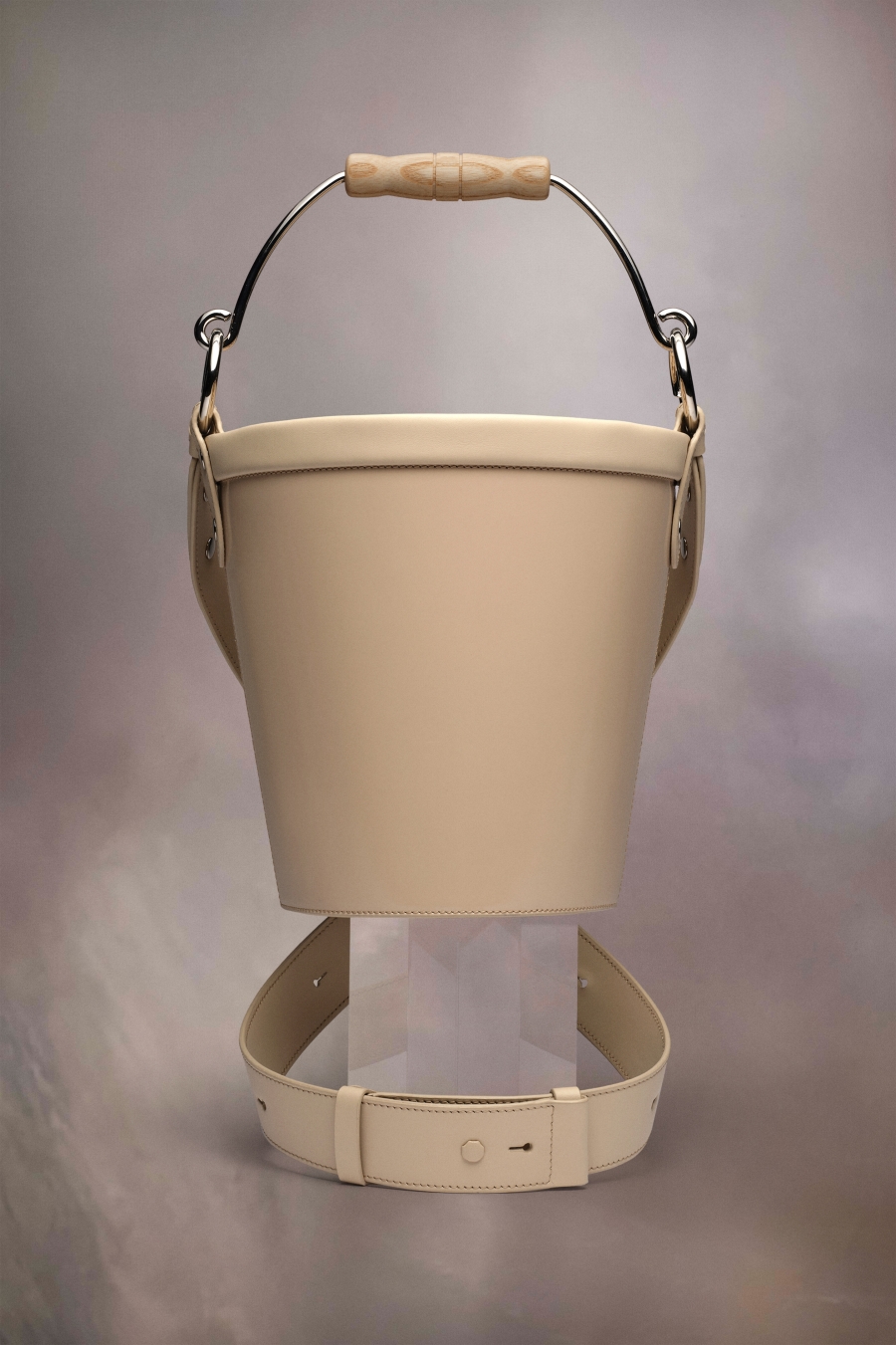 Bolsa De Hombro Maison Margiela Fire Bucket Medium Mujer Almond | 196275ZPE