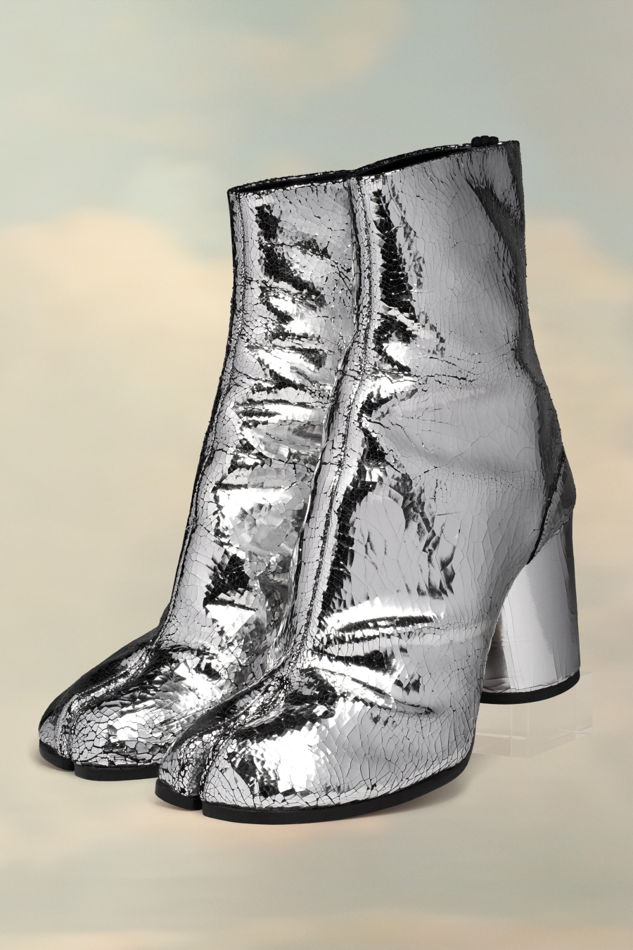 Botas Maison Margiela Tabi Broken Mirror Mujer Plateados | 845296YMW