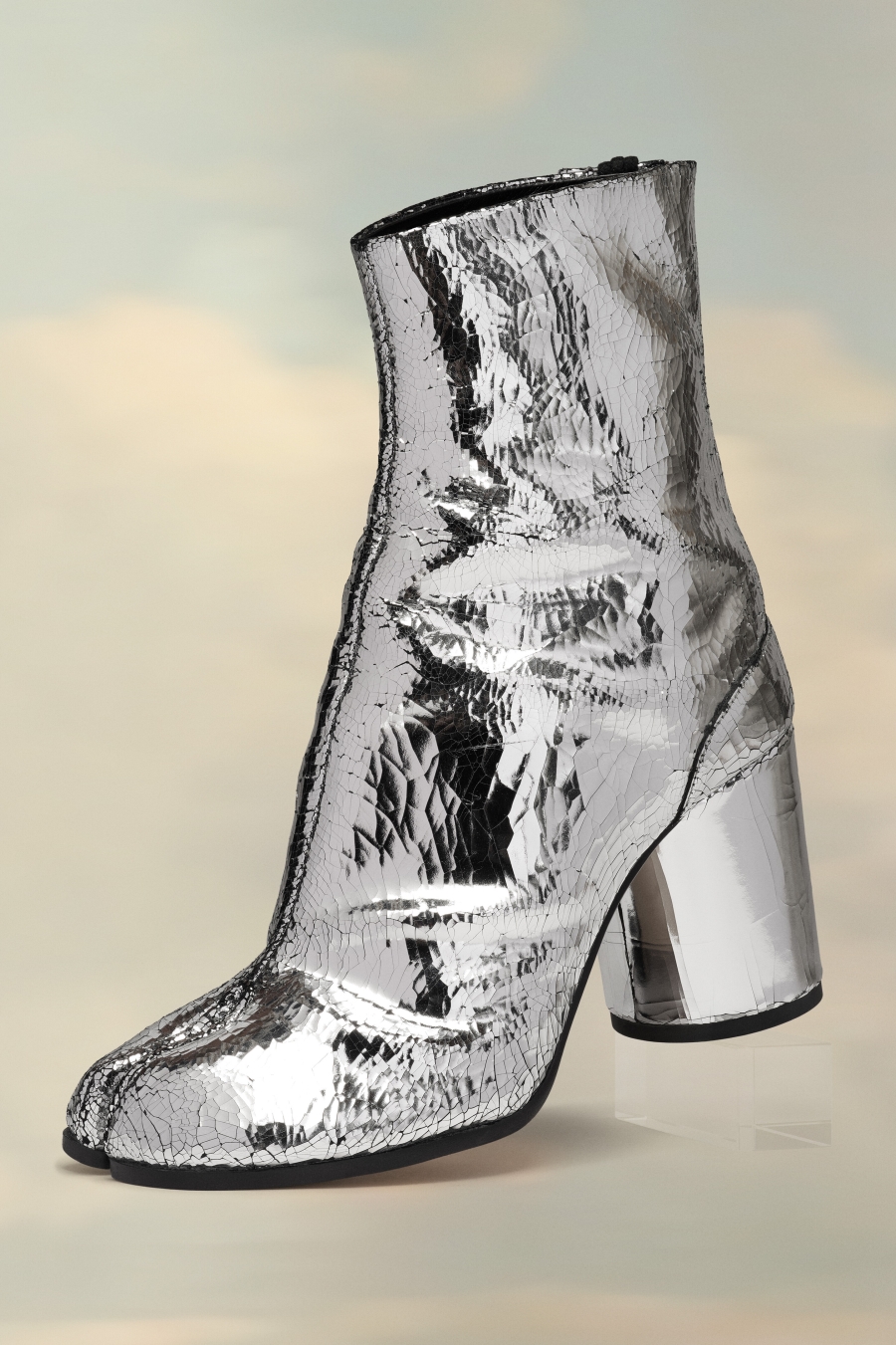 Botas Maison Margiela Tabi Broken Mirror Mujer Plateados | 845296YMW