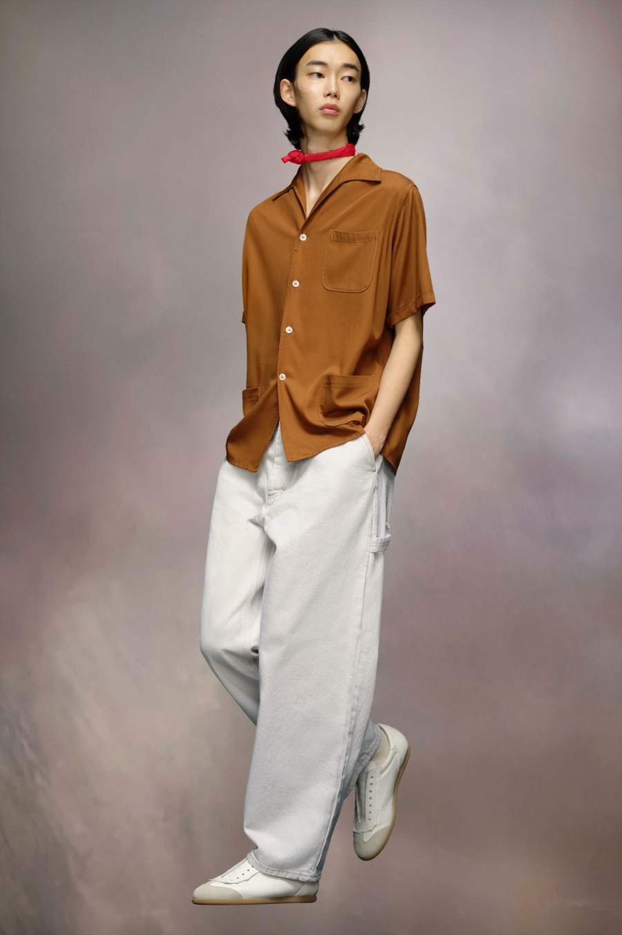 Camisas Maison Margiela Rayon Twill Shirt Mujer Beige | 630587ETA