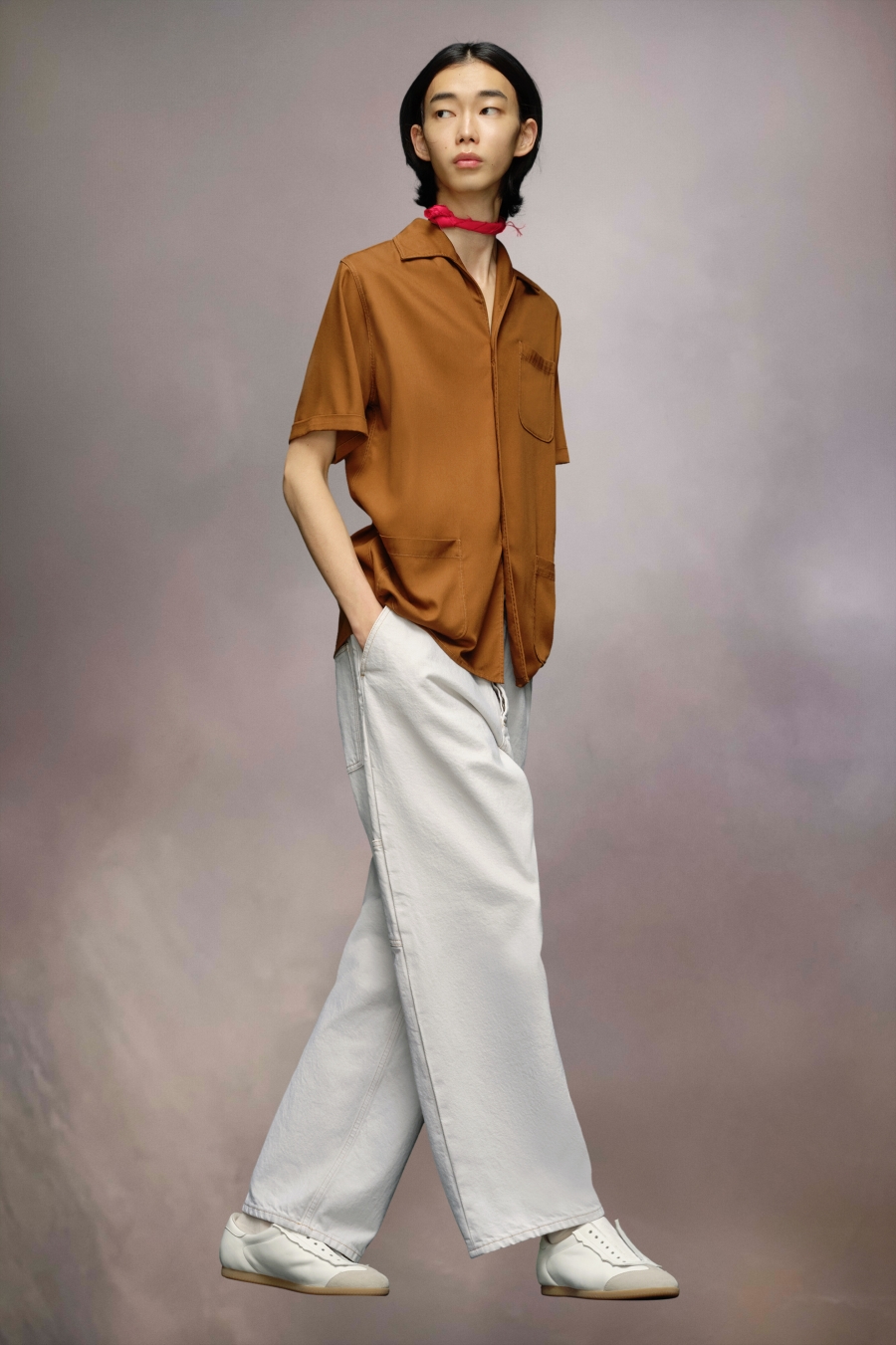 Camisas Maison Margiela Rayon Twill Shirt Mujer Beige | 630587ETA