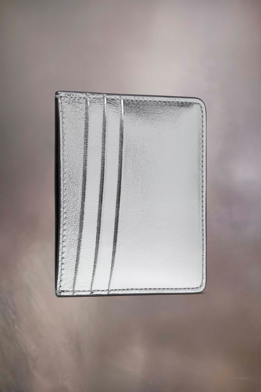 Carteras Maison Margiela Metallized Cuero Four Stiches Cardholder Mujer Plateados | 308547GAZ