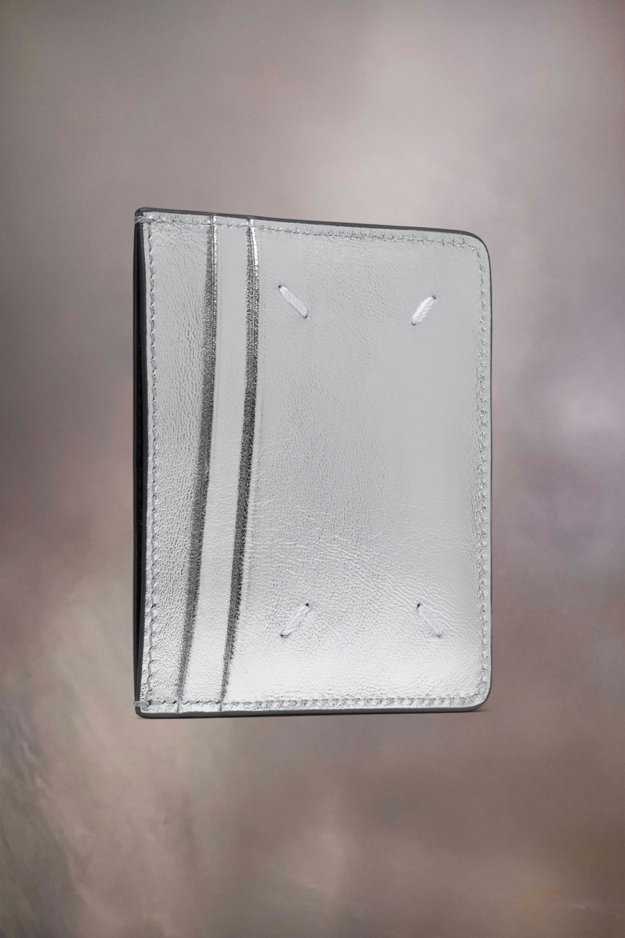 Carteras Maison Margiela Metallized Cuero Four Stiches Cardholder Hombre Plateados | 928543CKR