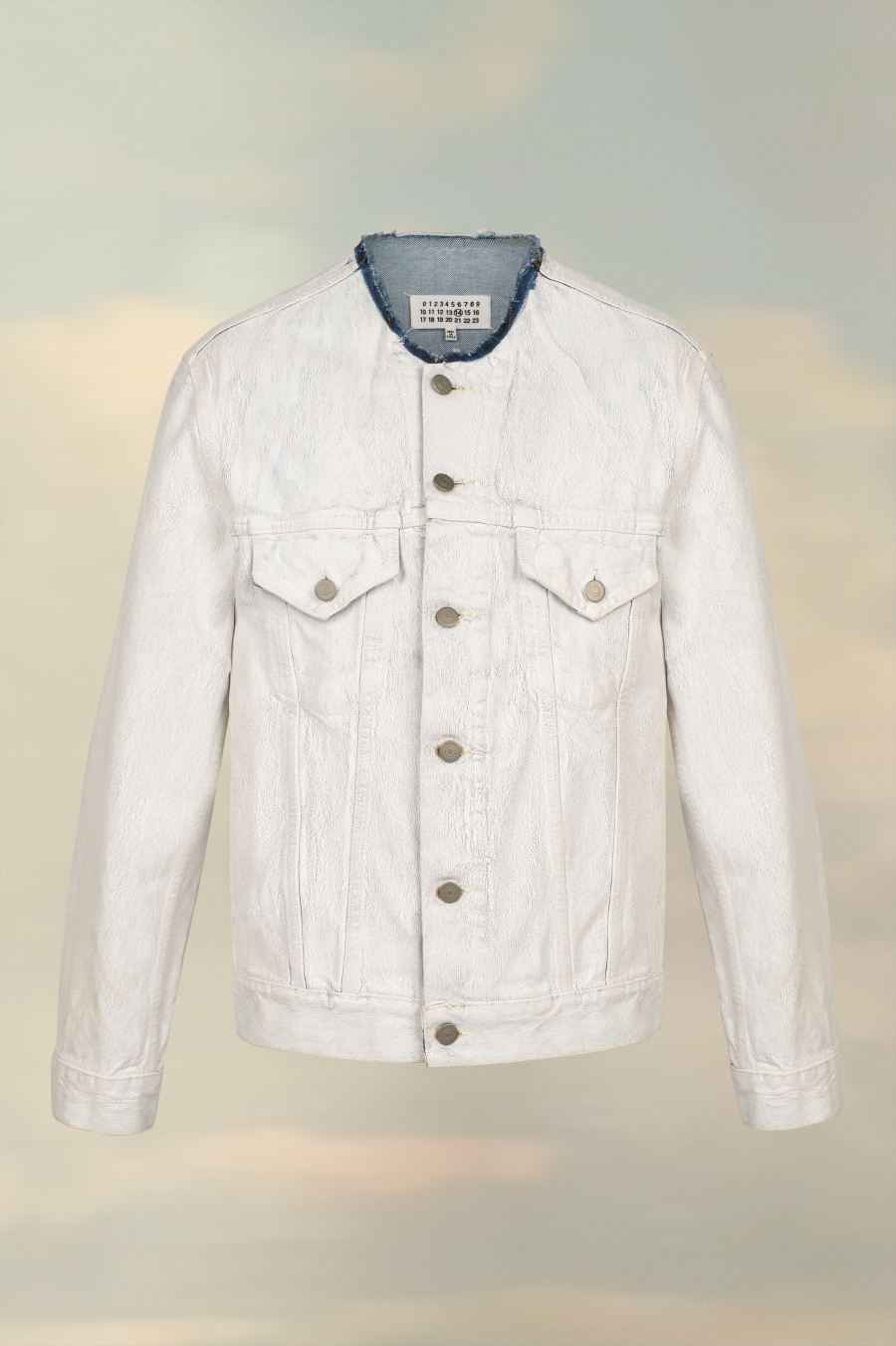 Chaquetas Maison Margiela Collarless Denim Hombre Blancos | 250497BPM