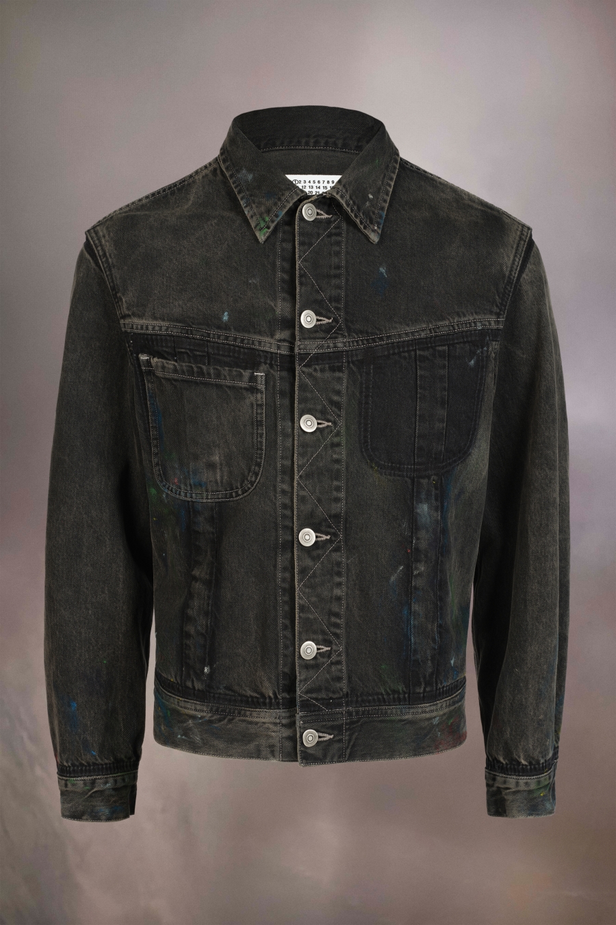 Chaquetas Maison Margiela Paint Denim Hombre Negros | 346127OQT