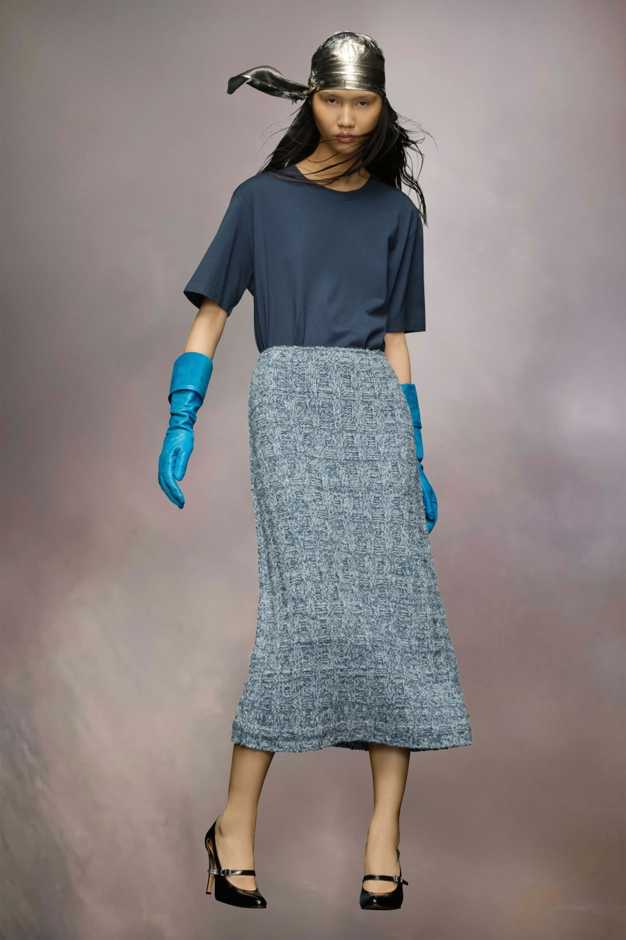 Falda Maison Margiela Denim Boucle Knit Skirt Mujer Azules Claro | 730695YKE