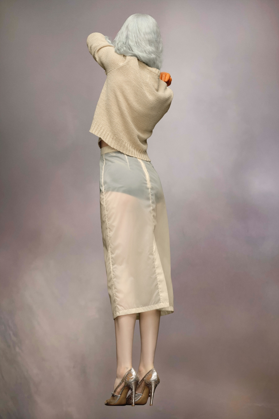 Falda Maison Margiela Nylon Skirt Mujer Creme | 613859APV