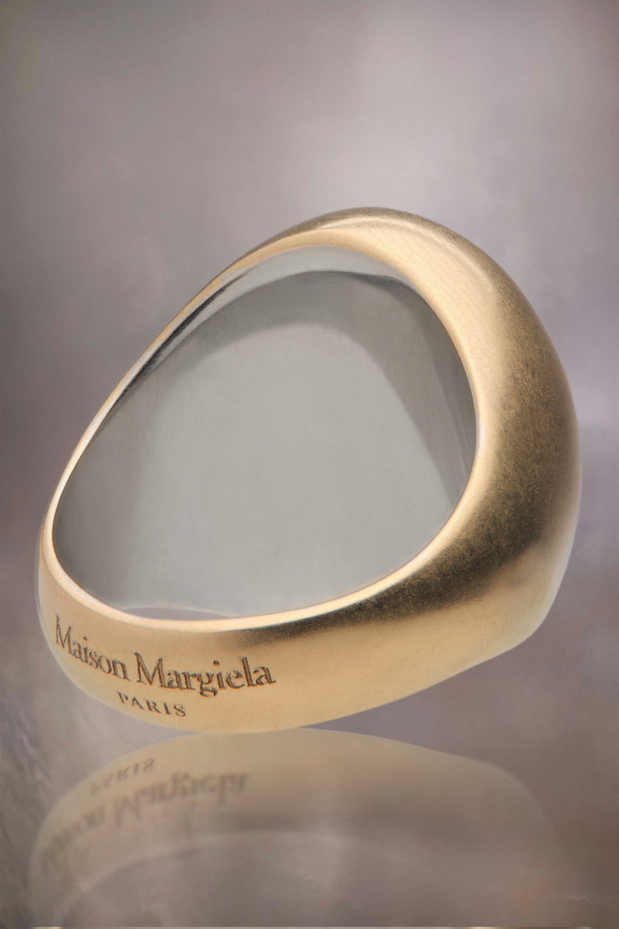 Joyería Maison Margiela Oval Chevalier Ring Mujer Palladium | 213754GDN