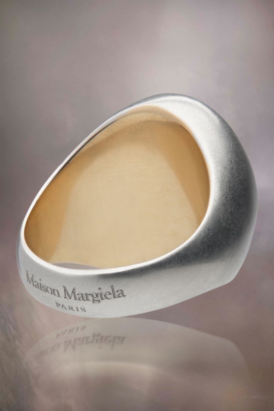 Joyería Maison Margiela Oval Chevalier Ring Hombre Palladium | 275349SZU