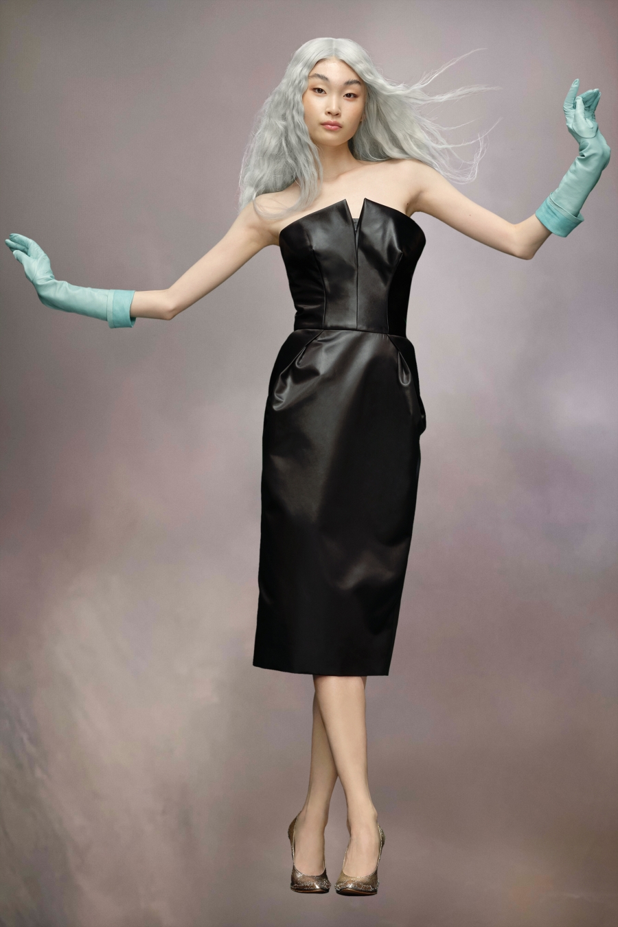 Vestido Maison Margiela Cintzed Satin Mujer Verde Menta Claro | 315046XNI