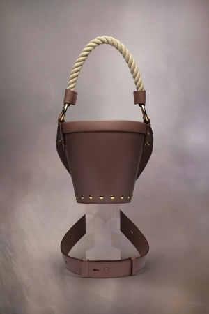 Bolsa De Hombro Maison Margiela Fire Bucket Small Mujer Almond | 270416SGZ