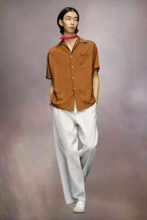 Camisas Maison Margiela Rayon Twill Shirt Hombre Beige | 473825SPB