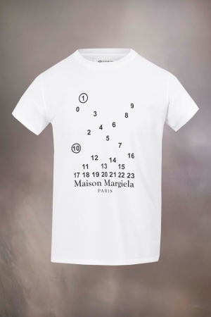 Camiseta Maison Margiela Logo T-shirt Mujer Blancos | 384109UXO