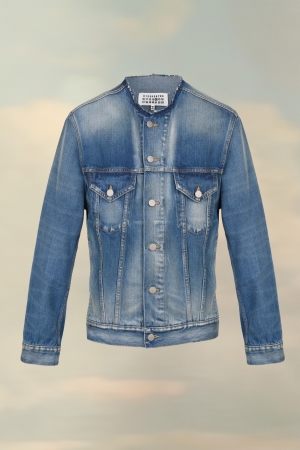 Chaquetas Maison Margiela Collarless Denim Hombre Azules | 403957ILN