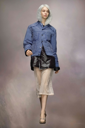 Chaquetas Maison Margiela Worker's Moleskin Distressed Mujer Azules Oscuro | 643872WEN